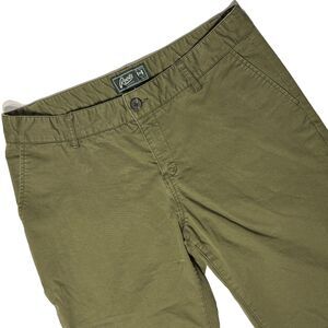 Roots Canada Women’s Straight Fit Midrise Stretch Chinos Olive Green Size 8 (A5)